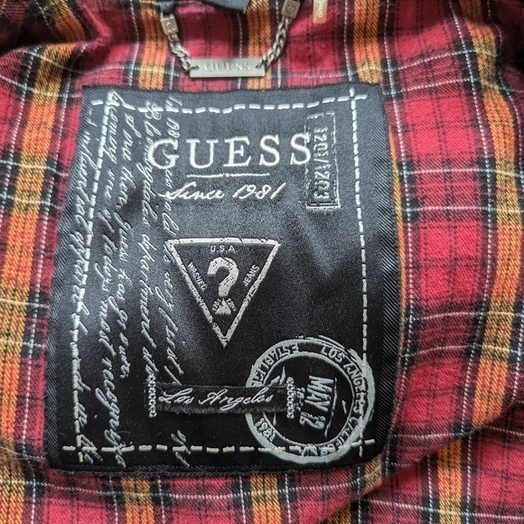 Guess vintage Y2K genuine leather moto Jacket sz M - Picture 9 of 9